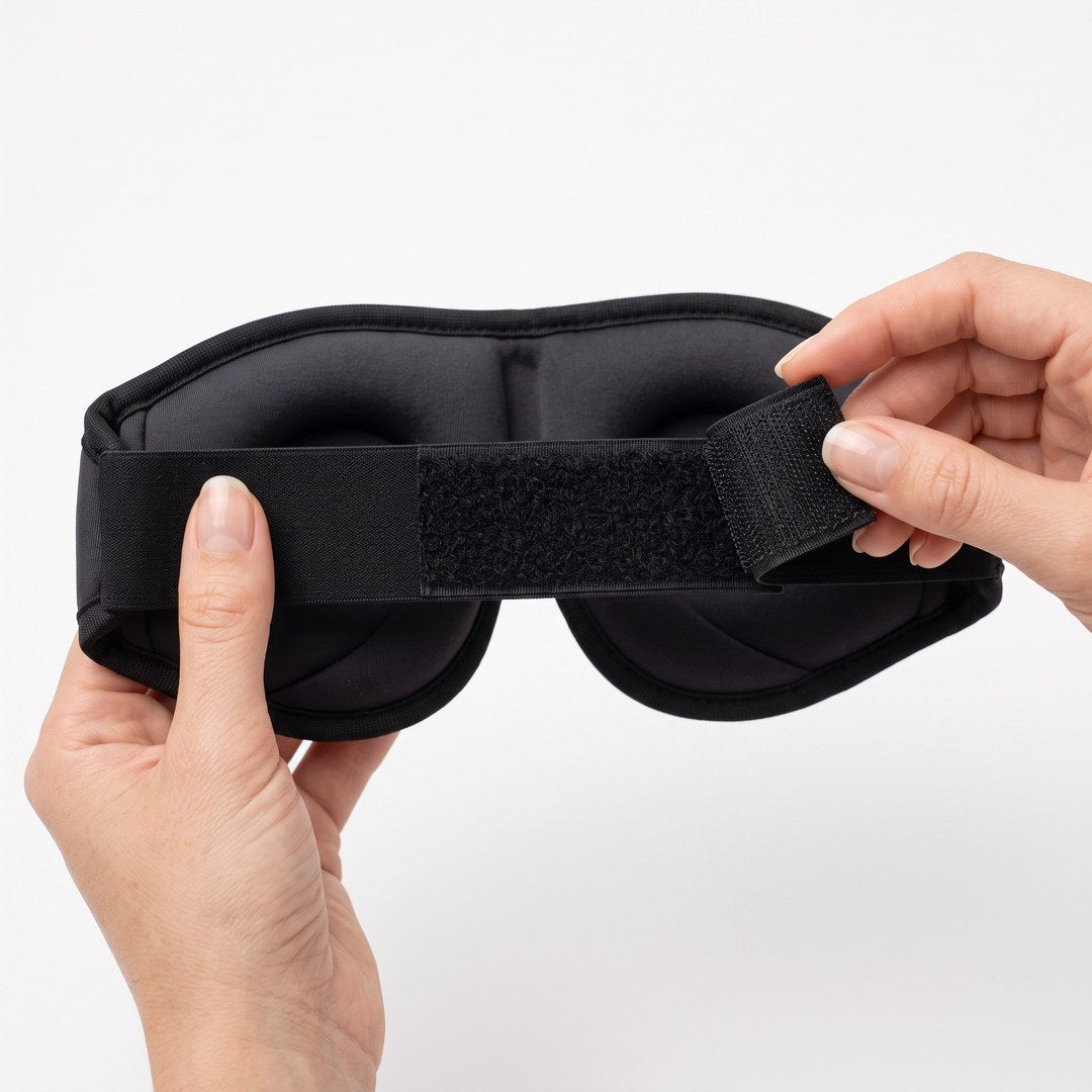 The wide velcro strap — the band adjusts to any head
